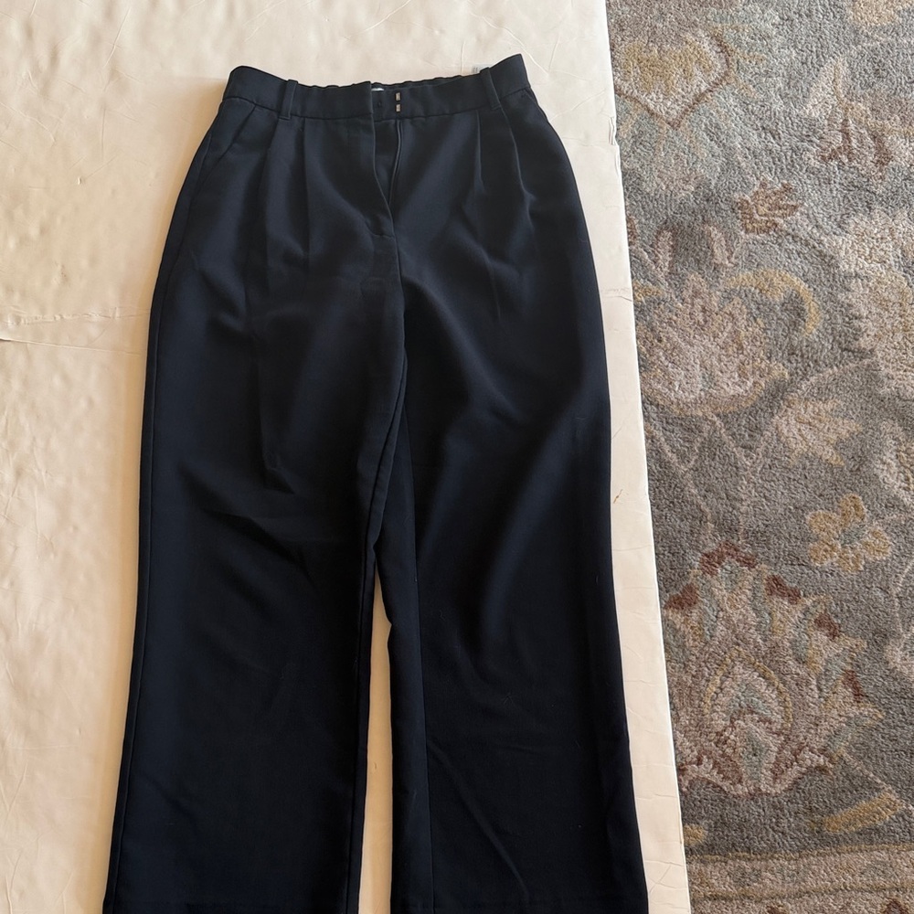 Abercrombie & Fitch Black Wide-Leg Trousers